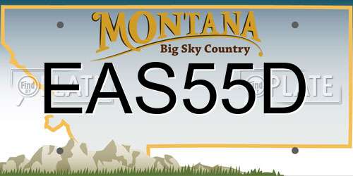 EAS55D Montana License Plate