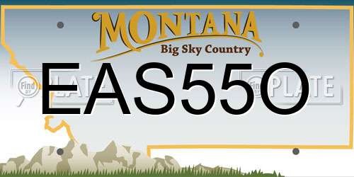 EAS55O Montana License Plate