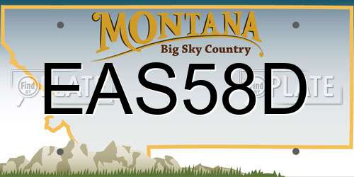 EAS58D Montana License Plate