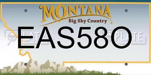 EAS58O Montana License Plate