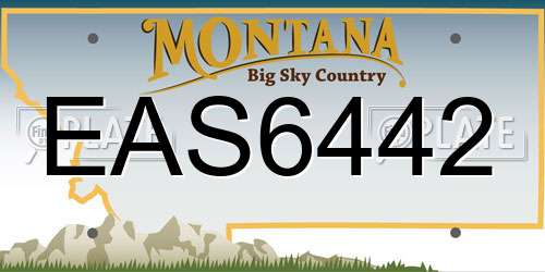 EAS6442 Montana License Plate