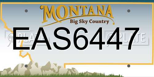 EAS6447 Montana License Plate