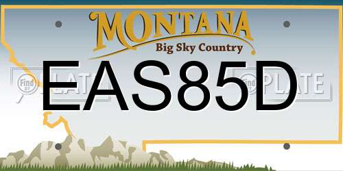 EAS85D Montana License Plate