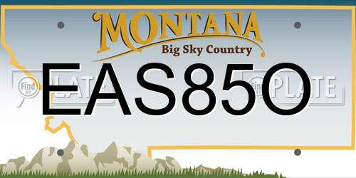 EAS85O Montana License Plate