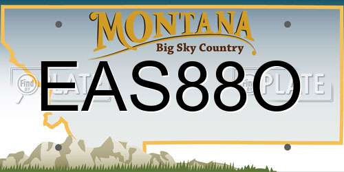 EAS88O Montana License Plate