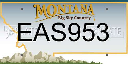 EAS953 Montana License Plate