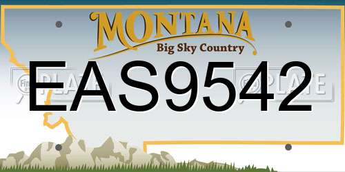 EAS9542 Montana License Plate