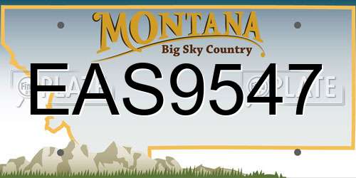 EAS9547 Montana License Plate