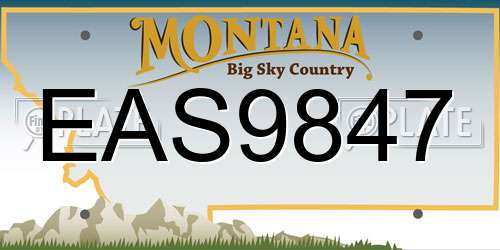 EAS9847 Montana License Plate