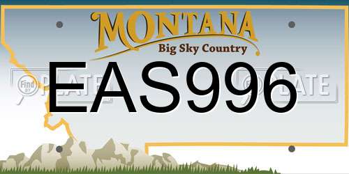 EAS996 Montana License Plate