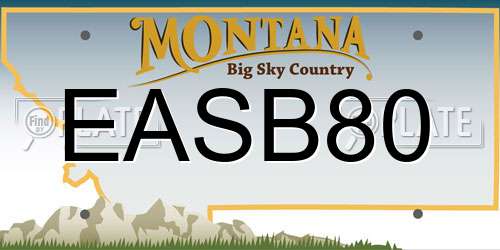 EASB80 Montana License Plate