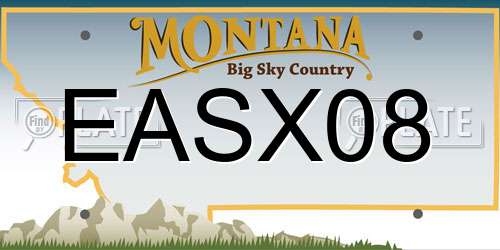 EASX08 Montana License Plate