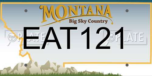 EAT121 Montana License Plate