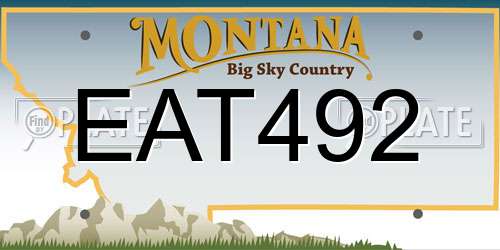 EAT492 Montana License Plate