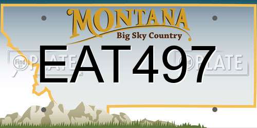 EAT497 Montana License Plate