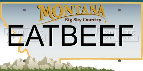 EATBEEF Montana License Plate