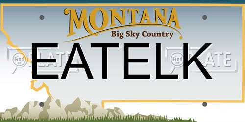 EATELK Montana License Plate