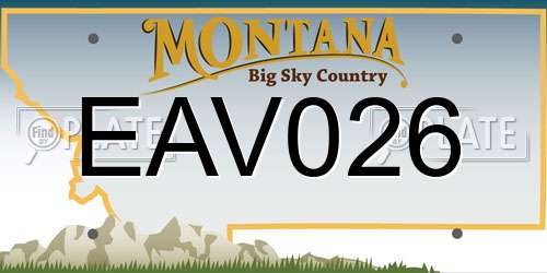 EAV026 Montana License Plate