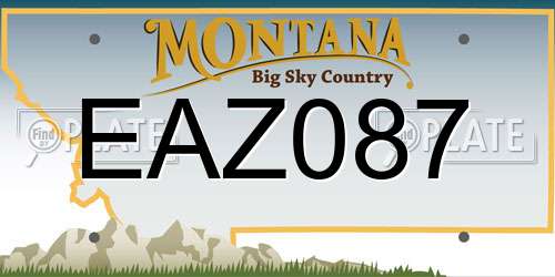 EAZ087 Montana License Plate
