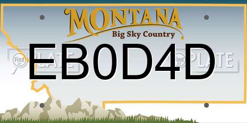EB0D4D Montana License Plate