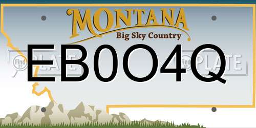 EB0O4Q Montana License Plate