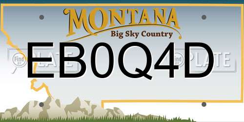 EB0Q4D Montana License Plate