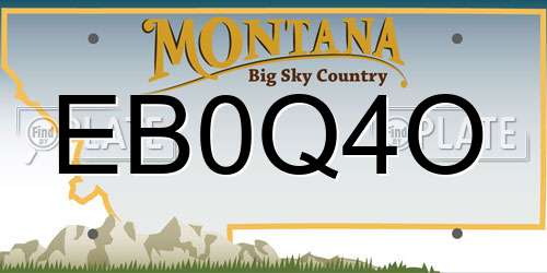 EB0Q4O Montana License Plate