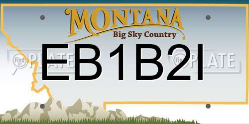 EB1B2I Montana License Plate