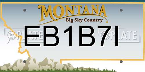 EB1B7I Montana License Plate
