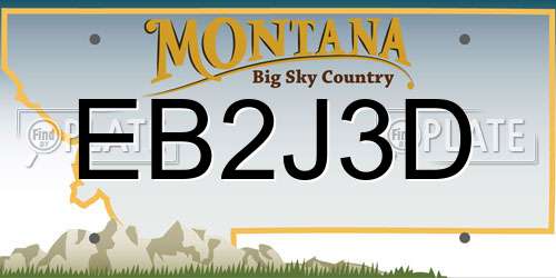 EB2J3D Montana License Plate