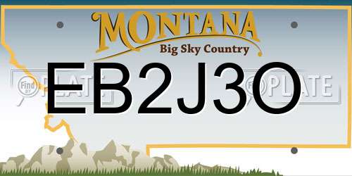 EB2J3O Montana License Plate