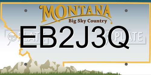 EB2J3Q Montana License Plate
