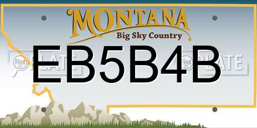 EB5B4B Montana License Plate