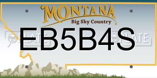 EB5B4S Montana License Plate