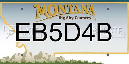 EB5D4B Montana License Plate