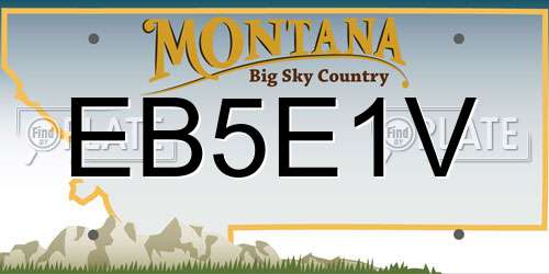 EB5E1V Montana License Plate