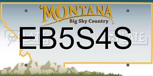 EB5S4S Montana License Plate