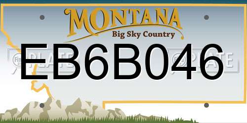 EB6B046 Montana License Plate