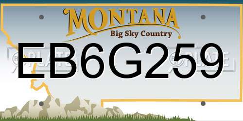 EB6G259 Montana License Plate