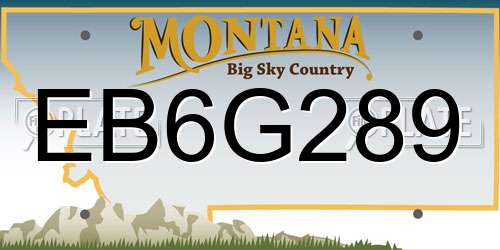 EB6G289 Montana License Plate