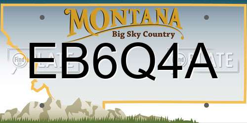 EB6Q4A Montana License Plate