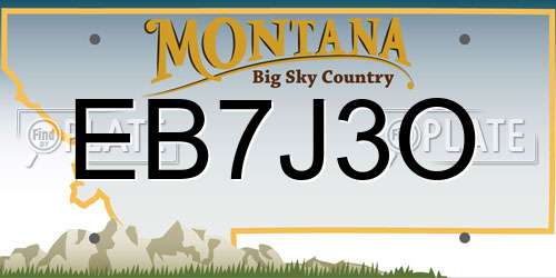 EB7J3O Montana License Plate