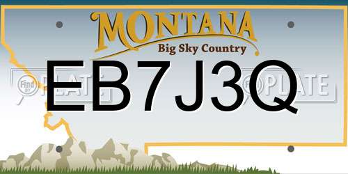EB7J3Q Montana License Plate