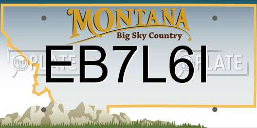 EB7L6I Montana License Plate