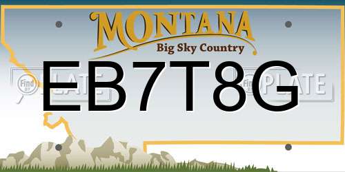 EB7T8G Montana License Plate