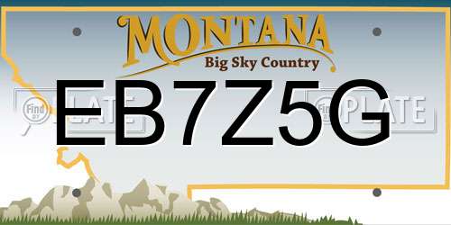 EB7Z5G Montana License Plate