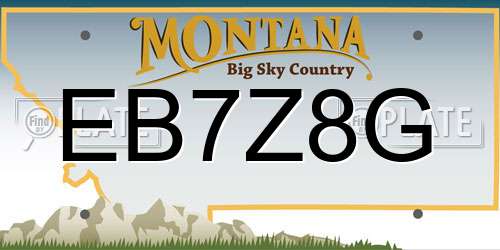 EB7Z8G Montana License Plate