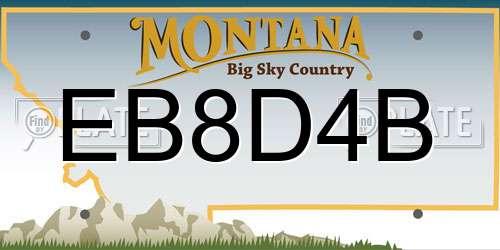EB8D4B Montana License Plate