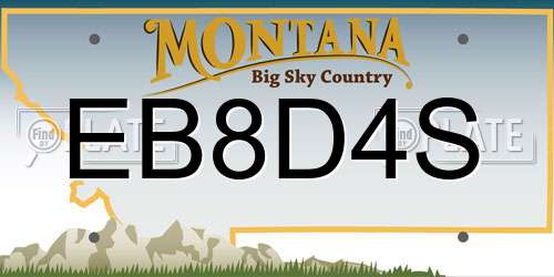 EB8D4S Montana License Plate