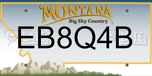 EB8Q4B Montana License Plate